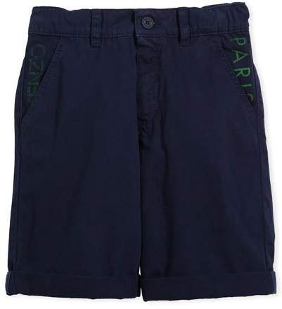Chino Shorts w/ Logo Pockets, Navy, Size 8-12