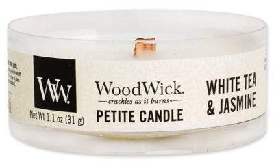 WoodWick® White Tea & Jasmine Petite Candle in White
