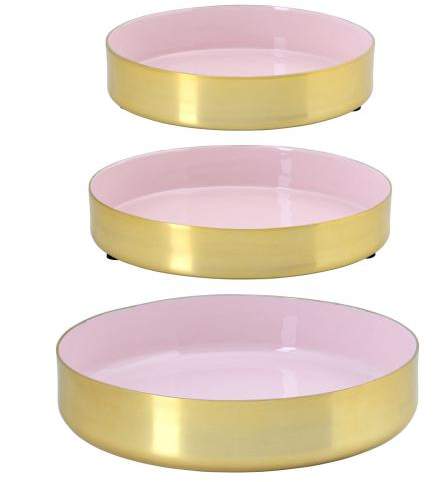Gift Company Layer Tablett 3er Set, rosa/goldfarben
