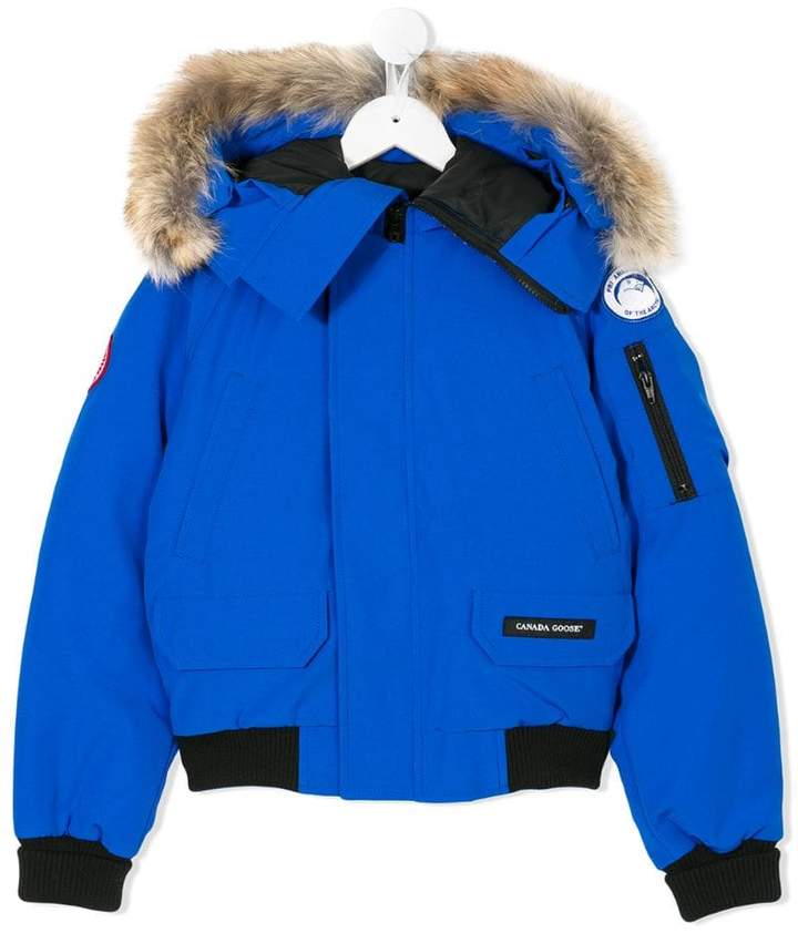 Canada Goose Kids coyote fur trim hooded jacket