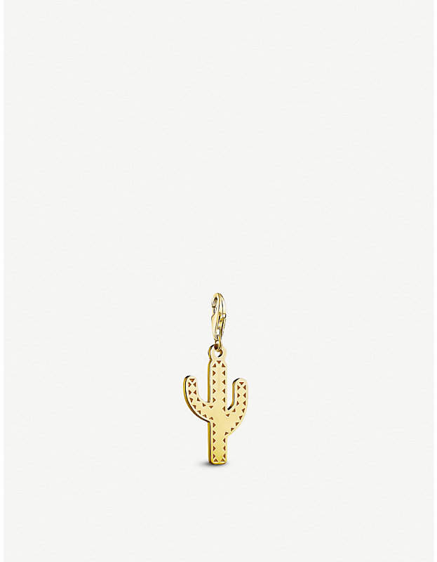 Cactus 18ct yellow gold-plated charm