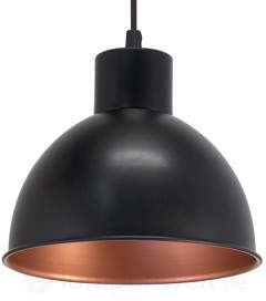 Schwarze Hängeleuchte Andrin - innen kupfer