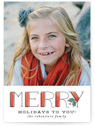 Merry Holidays to You Custom Selflaunch Stationery