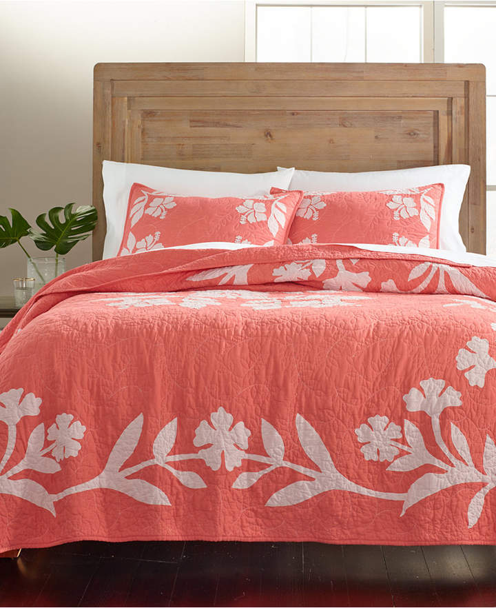 Martha Stewart Collection Hibiscus Medallion Twin Quilt, Created for Macy's