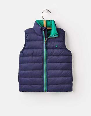 124694 Boys Padded Packaway Gilet with Navy Chord Straps in French Navy