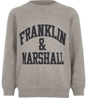 Boys grey Franklin and Marshall sweatshirt
