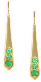 Livia 14K Gold & Emerald Earrings