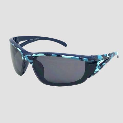 Boys' Camo Wrap Sunglasses Blue One Size