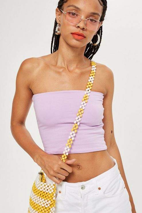 Tall plain bandeau top