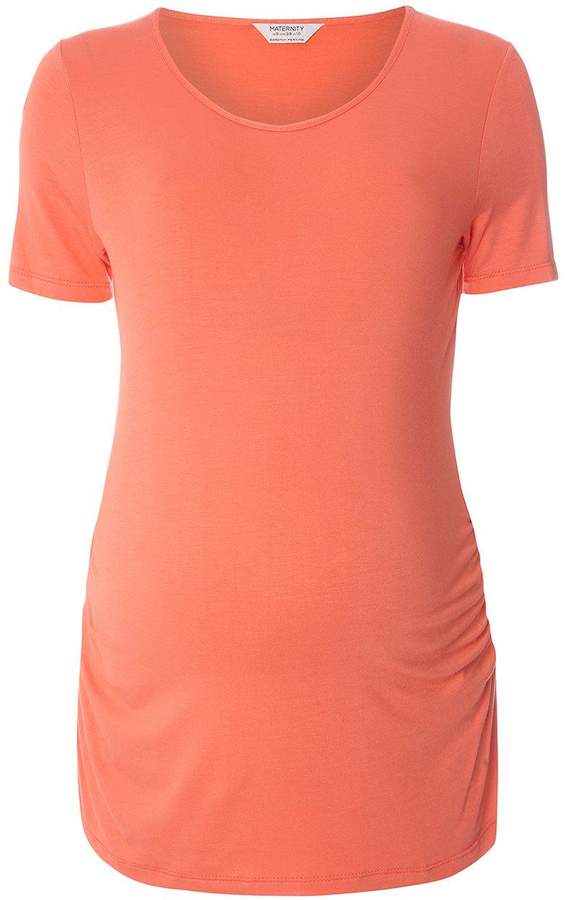 **Maternity Coral Scoop Neck Top