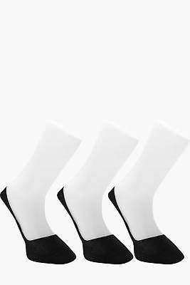 Herren 3er-Pack schwarze, unsichtbare Socken mit Antirutschsohle in