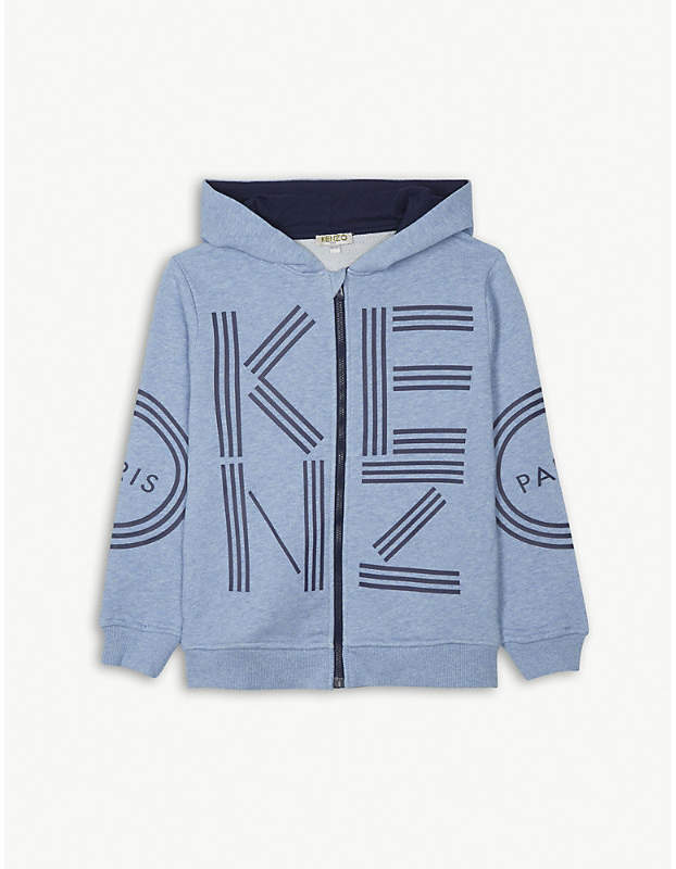 Logo zip-up cotton hoody 4-16 years