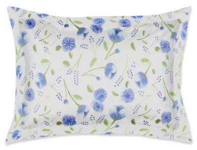 Designs Direct Watercolor Florals King Sham in Blue
