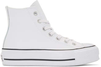 Converse White Leather Chuck Taylor All-Star Lift Sneakers Converse White Leather Chuck Taylor All-Star Lift Sneakers
