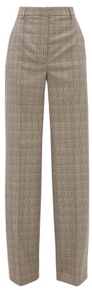 Stella McCartney Prince Of Wales Check Wool Wide Leg Trousers - Womens - Grey Multi
