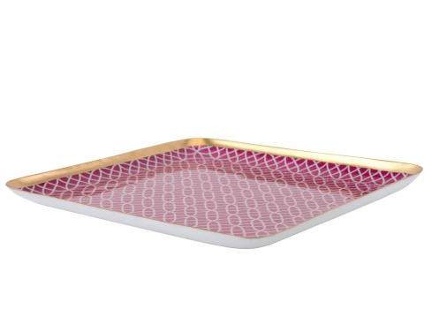 Gift Company Saigon Tablett quadratisch, pink/weiß