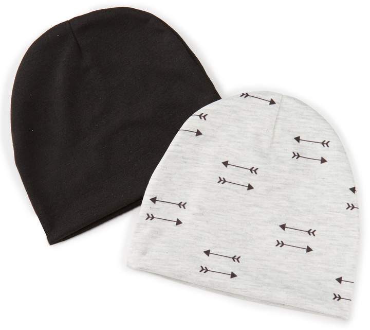 Baby Boys 2-Pack Solid/Arrow Knit Hat Set
