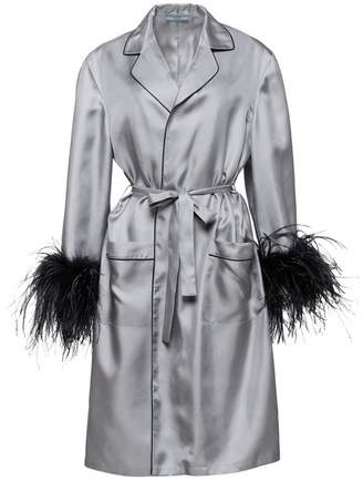 | Silk Coat With Feathers | Size L