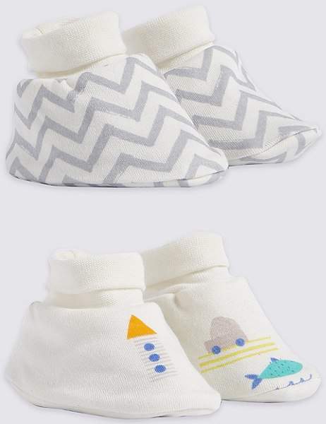 2 Pack Cotton Rich Booties