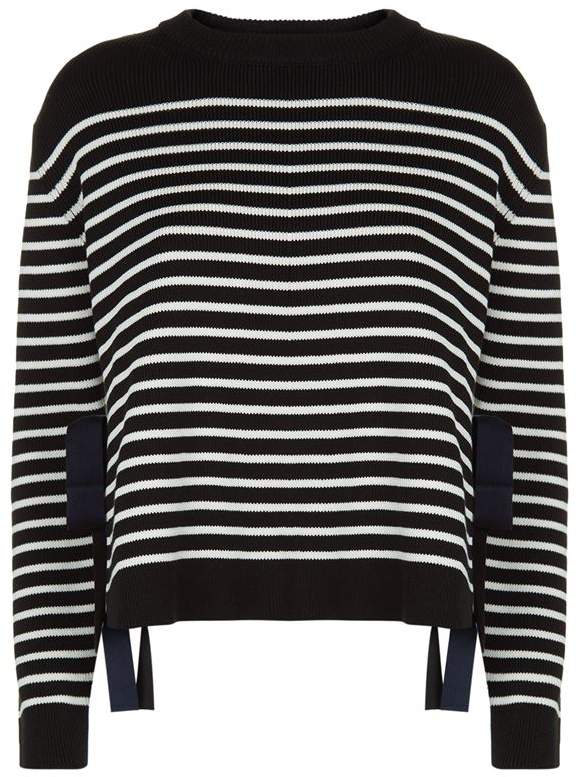 Striped Tie-Waist Sweater