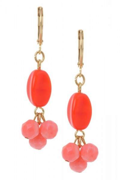 Styleserver DE David Aubrey Ohrhänger Tropfen korall und orange