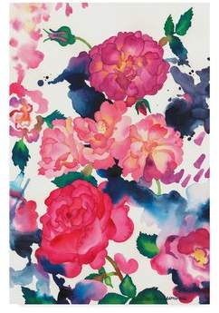 Wayfair 'A Rose is Just A Rose' Watercolor Painting Print on Wrapped Canvas