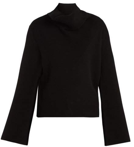 Iconic draped roll-neck cashmere sweater