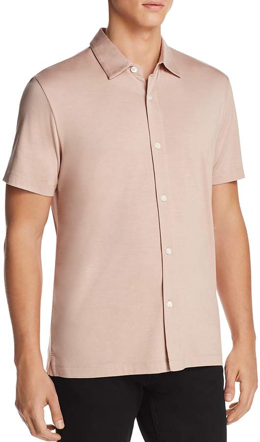 Incisive Knit Short Sleeve Button-Down Shirt