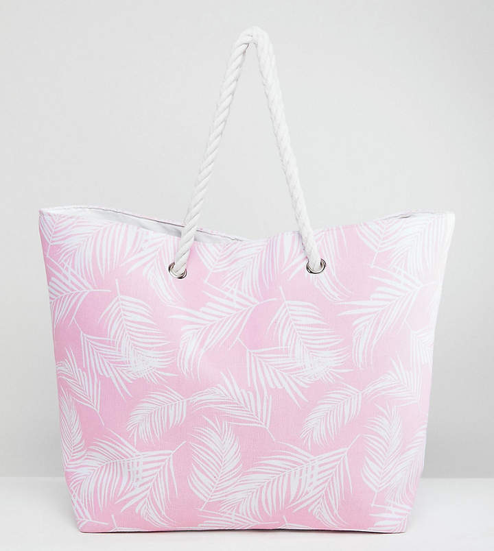 – Strandtasche in Rosa Blätter