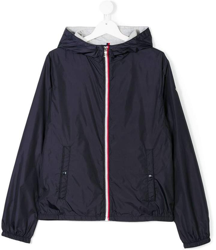 hooded zipped lightweight jacket