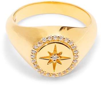 THEODORA WARRE Star gold-plated signet ring