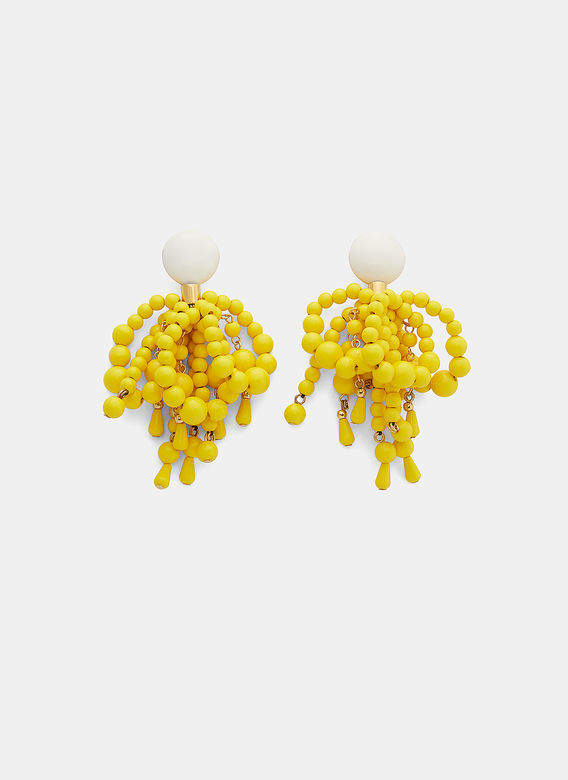 Tassel Bead Earrings in Yellow