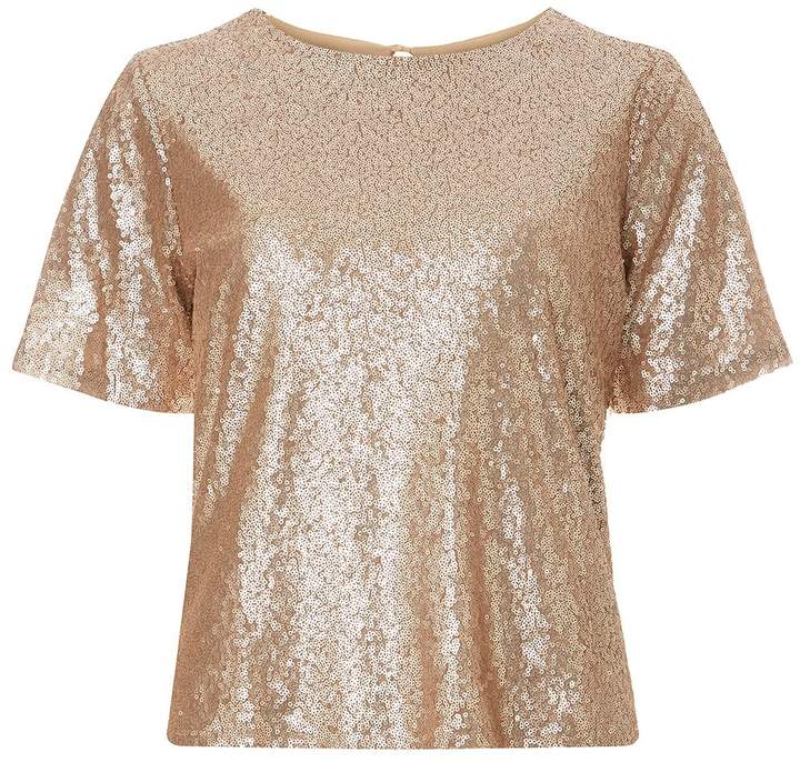 Rose Gold Sequin T-Shirt