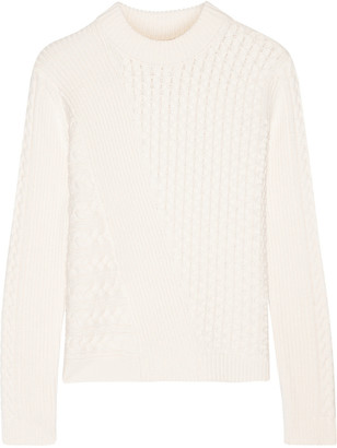 Tory Burch Textured-Knit Cotton-Blend Sweater