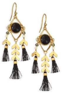 Moonstone Stone & Tassel Earrings