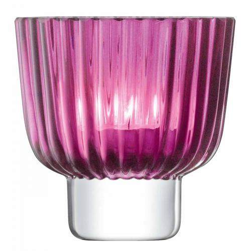 Teelichthalter Pleat h:9,5cm, erikarot