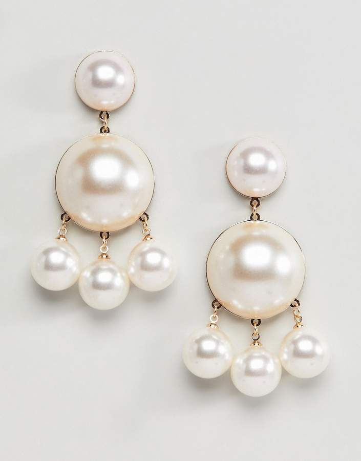 DESIGN Pearl Triple Ball Drop Earrings