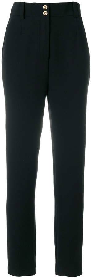 high-waisted trousers