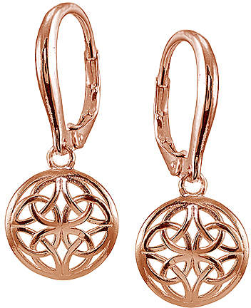 Rose Gold-Plated Filigree Round Drop Earrings