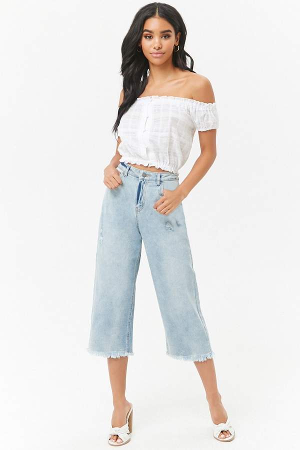 Noisy May Cropped Wide-Leg Jeans