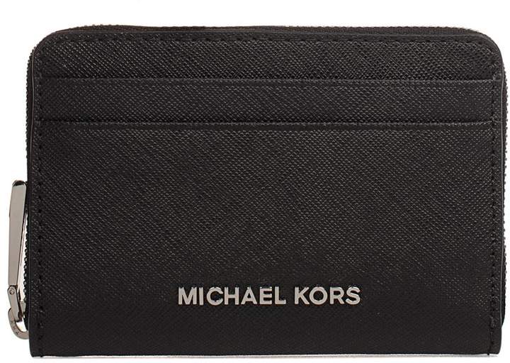 Michael Kors Black Money Pieces Saffiano Leather Card Holder - BLACK - STYLE