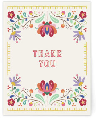 Fiesta Florals Thank You Self-Launch A2 Cards