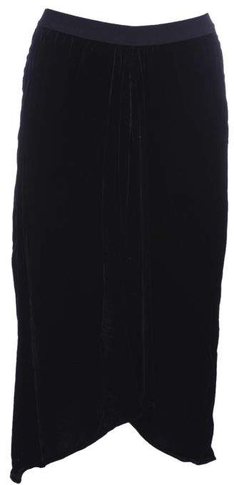 Tursanne Asymmetric Velvet Midi Skirt