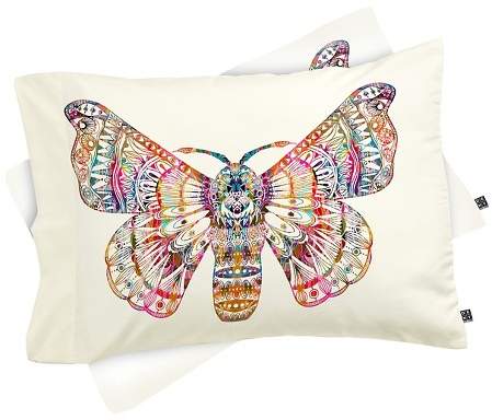 Stephanie Corfee Artsy Moth Pillow Sham Standard Pink