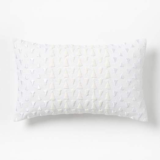 Embroidered Matte + Shine Triangles Pillow Cover