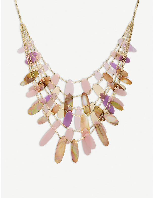 Patricia mixed-tab shell and 14ct gold-plated necklace