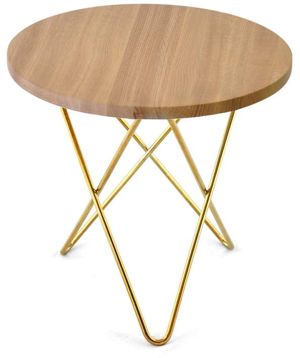 Ox Denmarq - Mini O Beistelltisch Ø 40 cm, messing / eiche