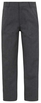 Boys Grey School Plus Fit Adjustable Waist Trousers