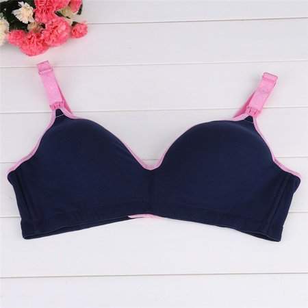 Qiilu Comfortable Sleeping and Breastfeeding Bra, No Steel Ring Sleep Bras, Adjustable Pregnant Women Nursing Bra, Breathable Hole Design Cotton Feeding Maternity Bra