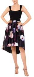 Xscape Evenings Floral Double Strap High/Low Cocktail Dress Xscape Evenings Floral Double Strap High/Low Cocktail Dress